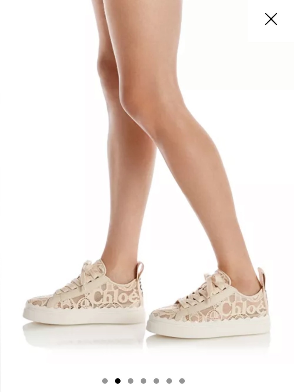 Chloe Cream Lace Sneakers